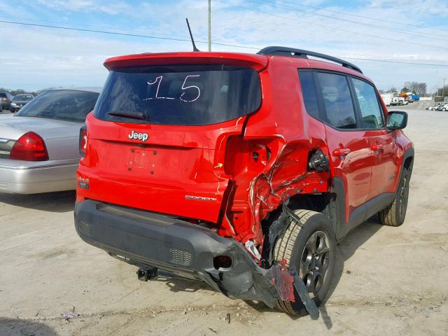 ZACCJBAB2HPF91833 - 2017 JEEP RENEGADE S RED photo 4