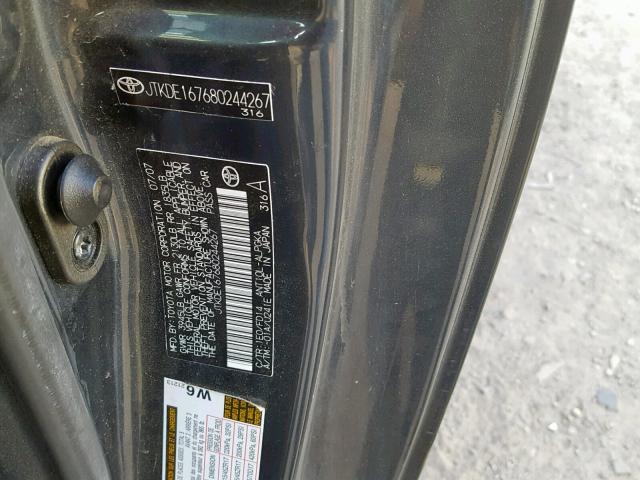 JTKDE167680244267 - 2008 TOYOTA SCION TC 灰色 照片 10