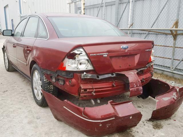 1FAFP28195G134914 - 2005 FORD FIVE HUNDR RED photo 3