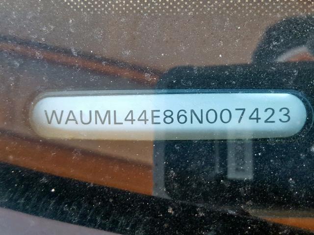 WAUML44E86N007423 - 2006 AUDI A8 L QUATT BLUE photo 10