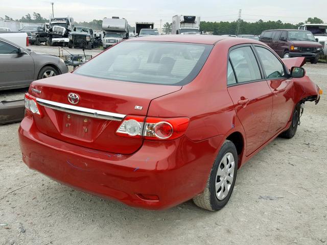 2T1BU4EE6BC647388 - 2011 TOYOTA COROLLA BA RED photo 4