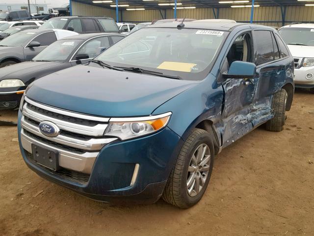 2FMDK4JC0BBA79498 - 2011 FORD EDGE SEL BLUE photo 2