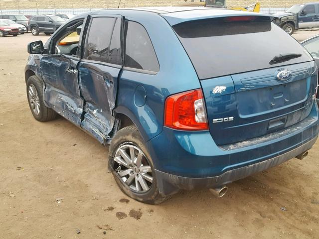 2FMDK4JC0BBA79498 - 2011 FORD EDGE SEL BLUE photo 3