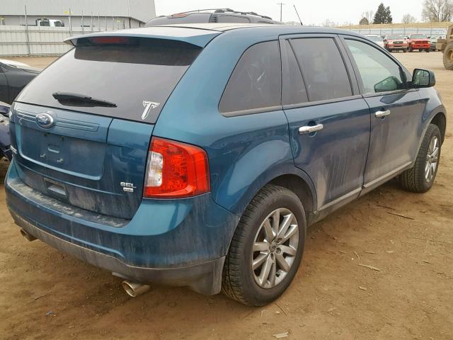 2FMDK4JC0BBA79498 - 2011 FORD EDGE SEL BLUE photo 4