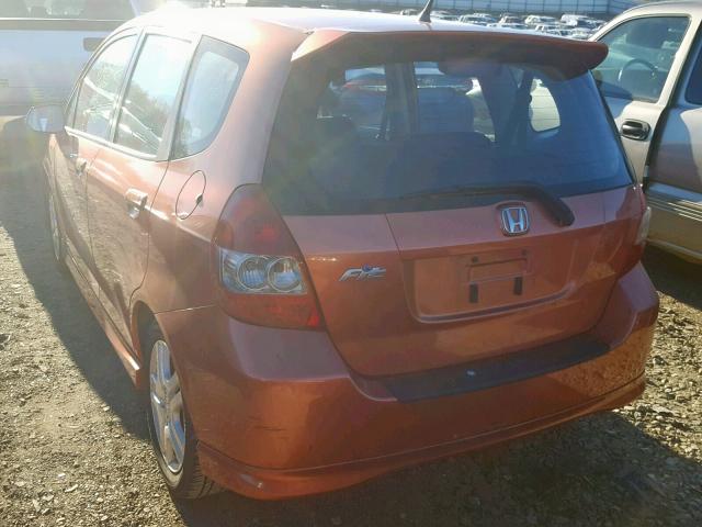 JHMGD38607S034000 - 2007 HONDA FIT S ORANGE photo 3