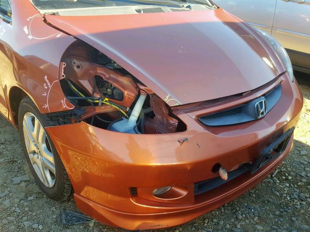 JHMGD38607S034000 - 2007 HONDA FIT S ORANGE photo 9