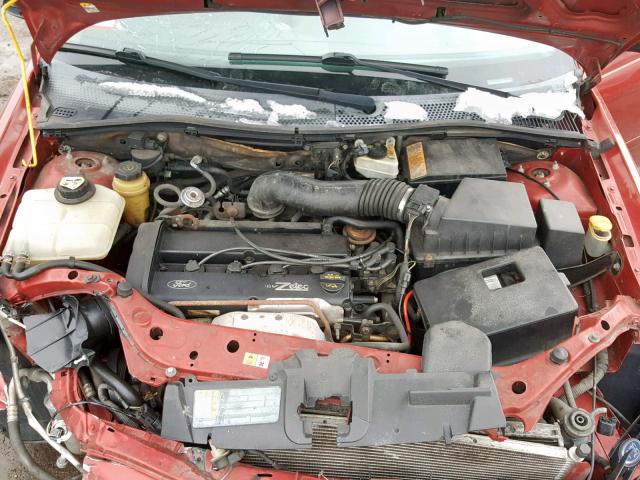 1FAFP34384W149423 - 2004 FORD FOCUS SE C RED photo 7