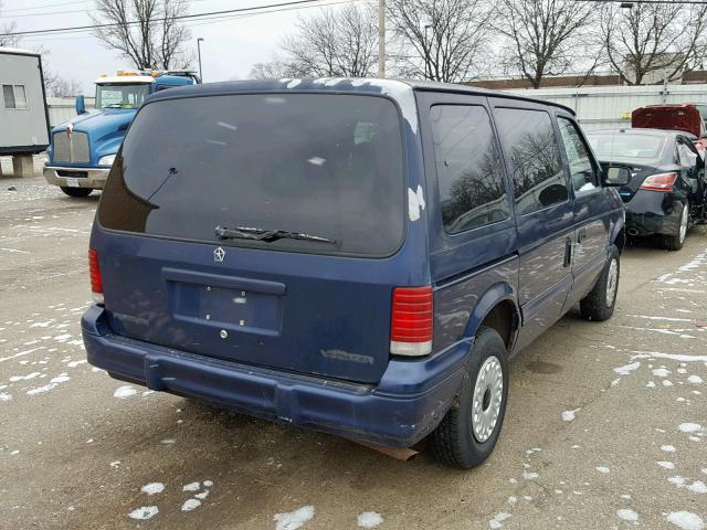2P4GH2533SR106176 - 1995 PLYMOUTH VOYAGER BLUE photo 4