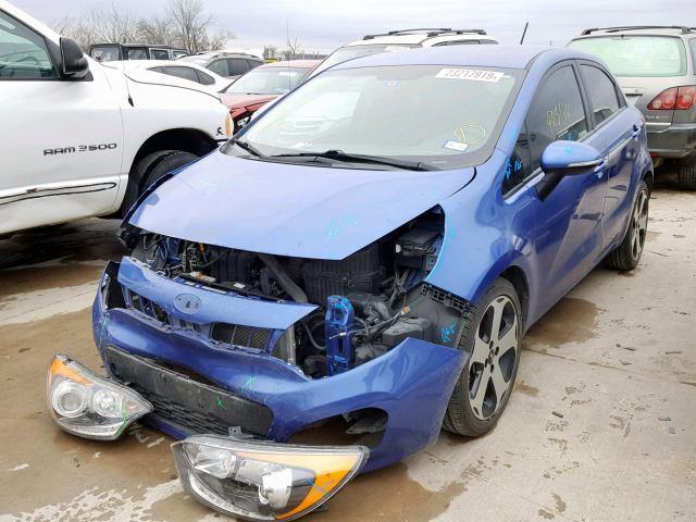 KNADN5A3XC6095366 - 2012 KIA RIO EX BLUE photo 2