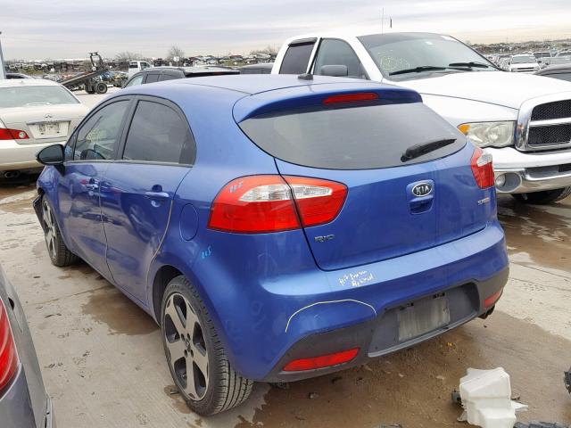 KNADN5A3XC6095366 - 2012 KIA RIO EX BLUE photo 3