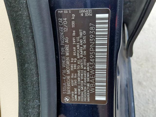 WBAEW53495PN39387 - 2005 BMW 330 XI BLUE photo 10