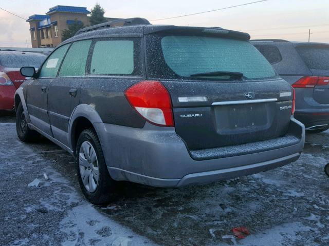 4S4BP60C096328641 - 2009 SUBARU OUTBACK GRAY photo 3