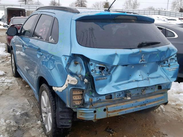 JA4AR4AU5CZ006258 - 2012 MITSUBISHI OUTLANDER BLUE photo 3