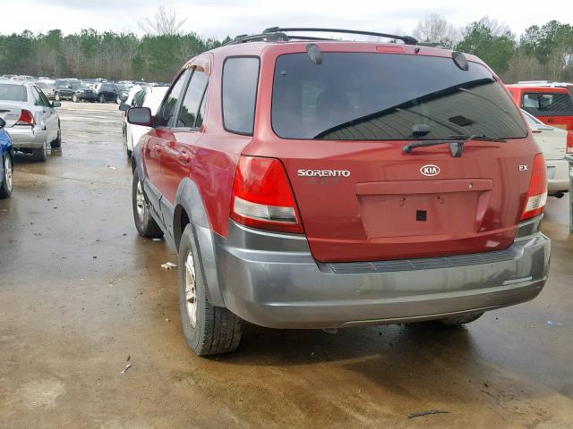 KNDJD733745306127 - 2004 KIA SORENTO EX RED photo 3