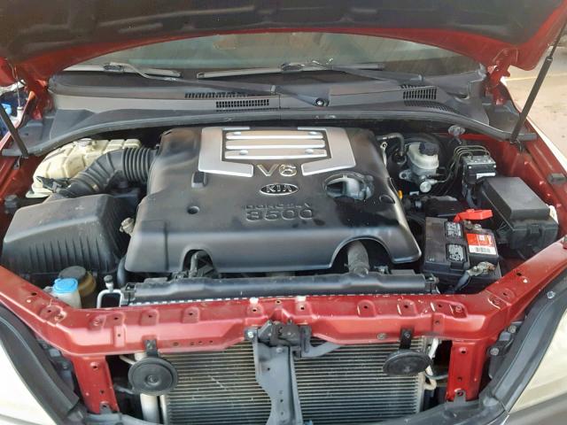 KNDJD733745306127 - 2004 KIA SORENTO EX RED photo 7