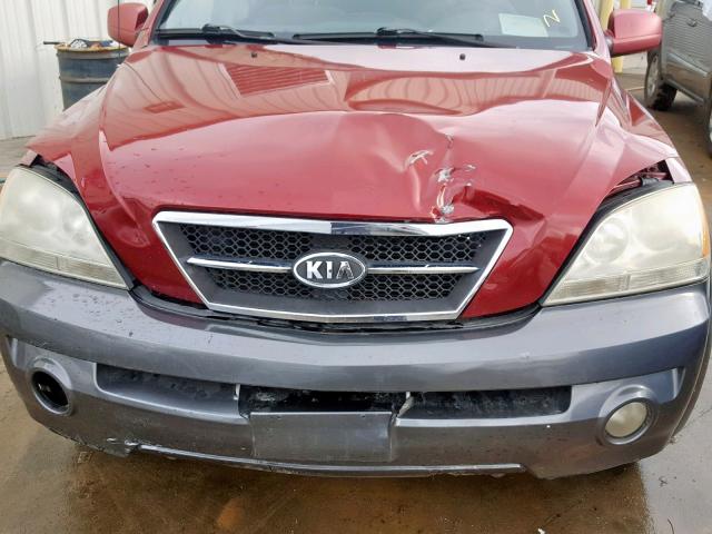KNDJD733745306127 - 2004 KIA SORENTO EX RED photo 9
