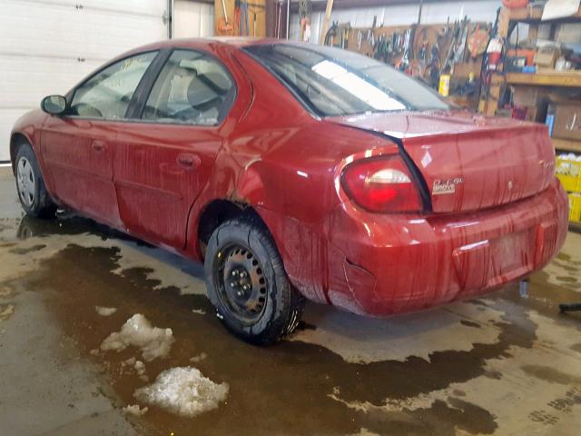 1B3ES46C25D246929 - 2005 DODGE NEON SX 2. RED photo 3