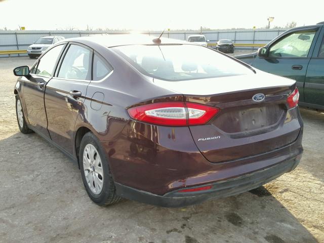 3FA6P0G77DR267303 - 2013 FORD FUSION S PURPLE photo 3