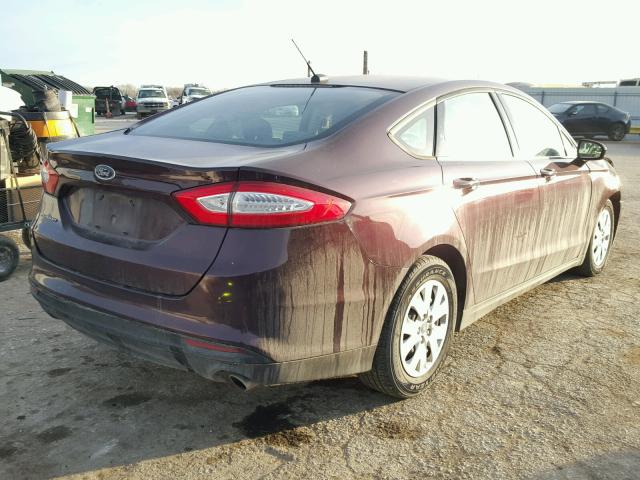 3FA6P0G77DR267303 - 2013 FORD FUSION S PURPLE photo 4