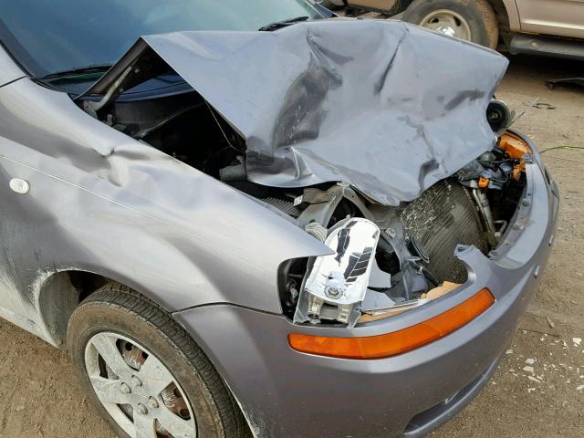 KL1TD666X6B665928 - 2006 CHEVROLET AVEO BASE ნაცრისფერი ფოტო 9