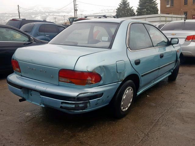 JF1GC2447PK513507 - 1993 SUBARU IMPREZA L TURQUOISE photo 4