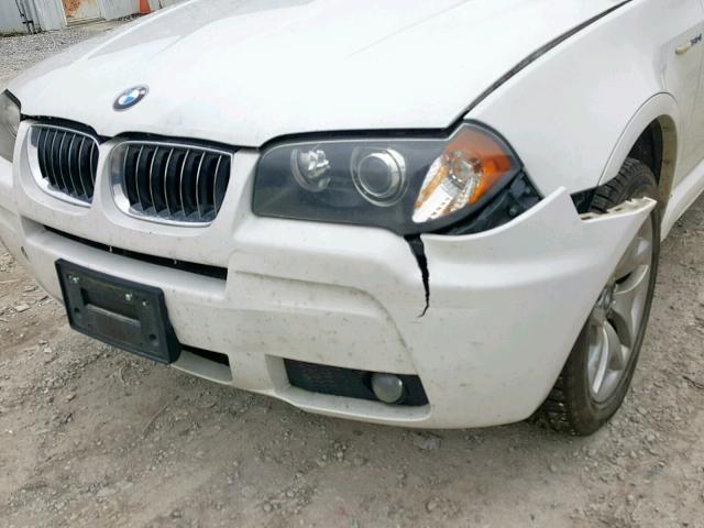 WBXPA93406WD31610 - 2006 BMW X3 3.0I WHITE photo 9