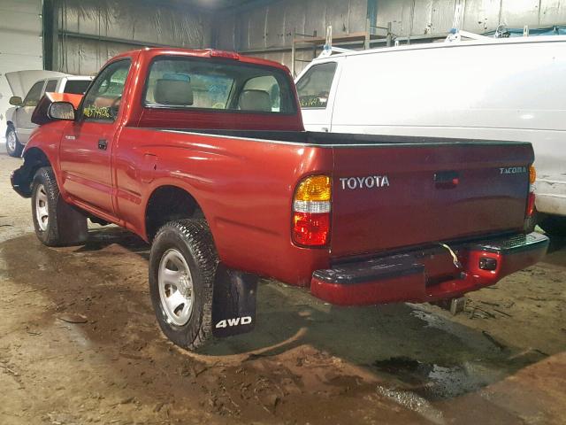 5TEPM62N74Z307248 - 2004 TOYOTA TACOMA BURGUNDY photo 3