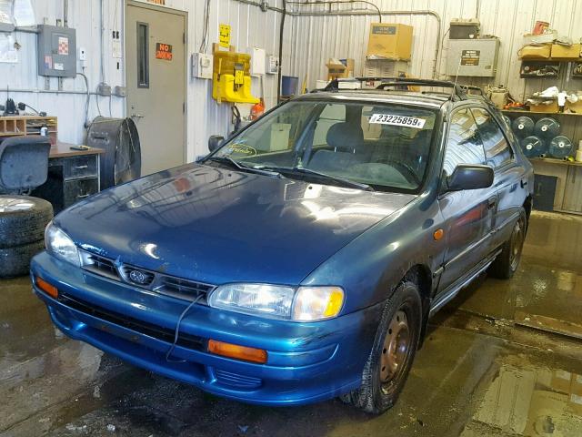 JF1GF6350SH814473 - 1995 SUBARU IMPREZA L BLUE photo 2