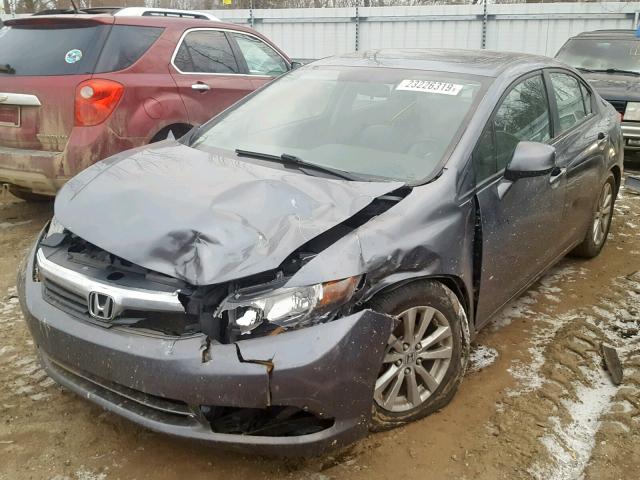 19XFB2F92CE010711 - 2012 HONDA CIVIC EXL GRAY photo 2