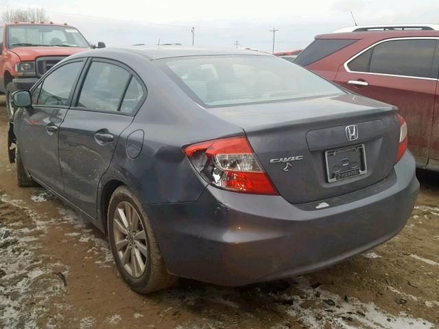 19XFB2F92CE010711 - 2012 HONDA CIVIC EXL GRAY photo 3