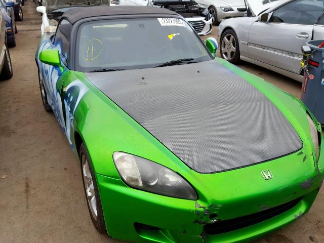 JHMAP11461T006469 - 2001 HONDA S2000 GREEN photo 9