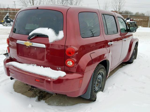3GNDA13D67S505201 - 2007 CHEVROLET HHR LS BURGUNDY photo 4