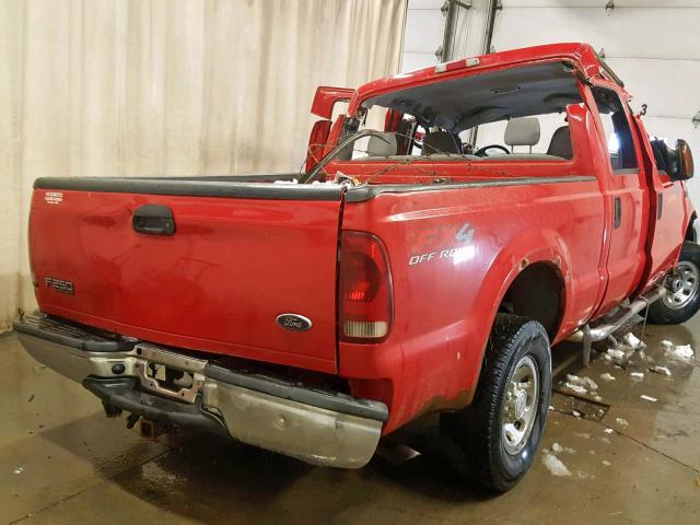 1FTNW21L34EA79245 - 2004 FORD F250 SUPER RED photo 4