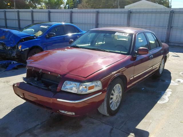 2MEHM75V29X601007 - 2009 MERCURY GRAND MARQ BURGUNDY photo 2