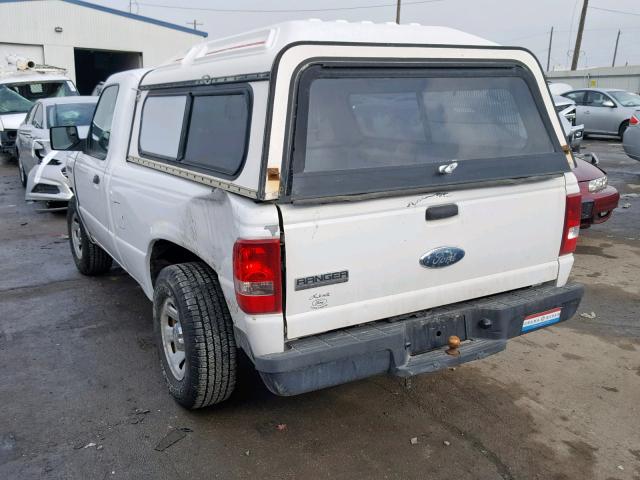 1FTYR10D87PA21360 - 2007 FORD RANGER WHITE photo 3