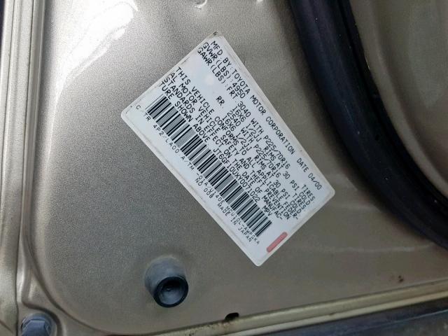 JT6GF10UXY0071022 - 2000 LEXUS RX 300 GOLD photo 10