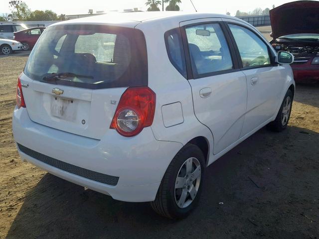 KL1TD6DE5BB154289 - 2011 CHEVROLET AVEO LS WHITE photo 4