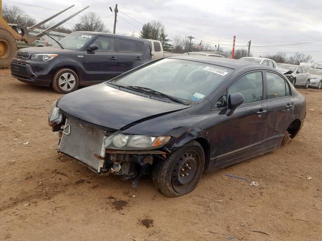 2HGFA1F54BH532545 - 2011 HONDA CIVIC LX BLACK photo 2