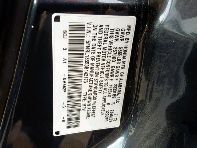 5FNRL18553B142175 - 2003 HONDA ODYSSEY LX GRAY photo 10