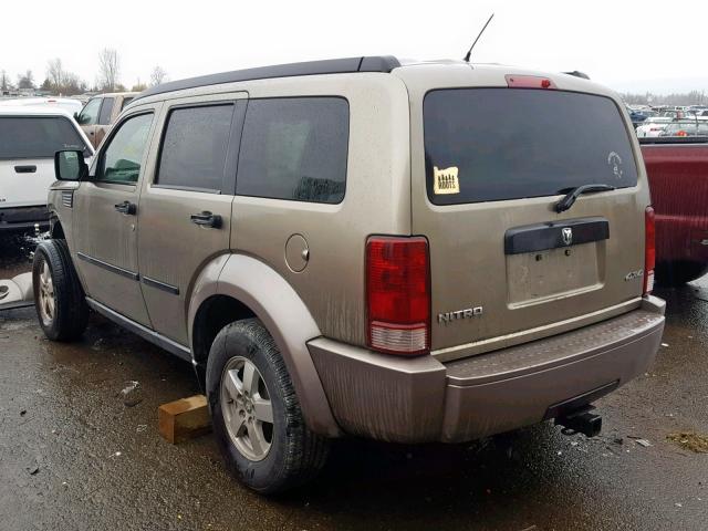 1D8GU28K97W579972 - 2007 DODGE NITRO SXT GRAY photo 3