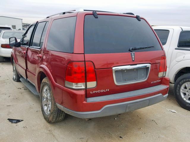 5LMEU68H65ZJ25068 - 2005 LINCOLN AVIATOR RED photo 3