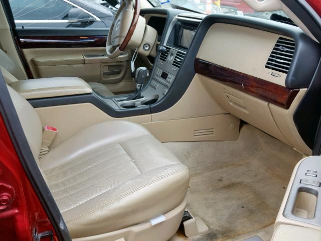 5LMEU68H65ZJ25068 - 2005 LINCOLN AVIATOR RED photo 5