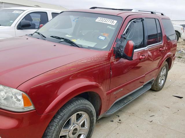 5LMEU68H65ZJ25068 - 2005 LINCOLN AVIATOR RED photo 9