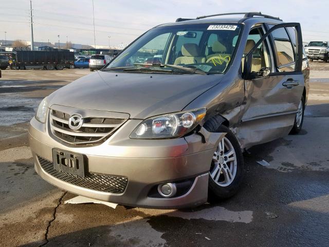 JM3LW28A660563137 - 2006 MAZDA MPV WAGON TAN photo 2