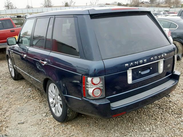 SALMF1D43BA332118 - 2011 LAND ROVER RANGE ROVE BLUE photo 3