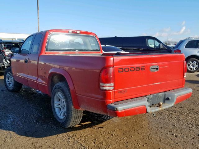 1B7GL32N82S506201 - 2002 DODGE DAKOTA SPO RED photo 3