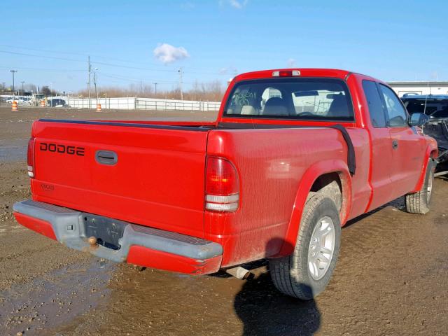 1B7GL32N82S506201 - 2002 DODGE DAKOTA SPO RED photo 4