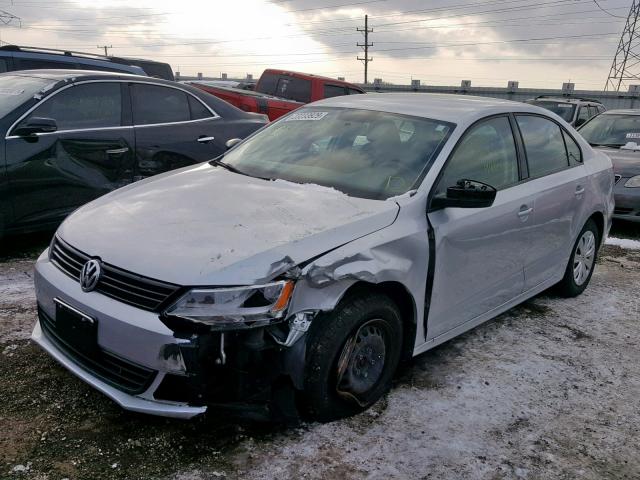 3VW2K7AJ6CM367356 - 2012 VOLKSWAGEN JETTA BASE Արծաթագույն լուսանկար 2