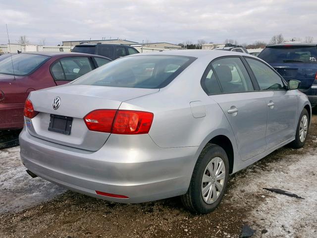 3VW2K7AJ6CM367356 - 2012 VOLKSWAGEN JETTA BASE Արծաթագույն լուսանկար 4