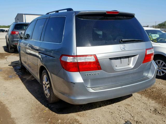 5FNRL387X7B005882 - 2007 HONDA ODYSSEY EX BLUE photo 3